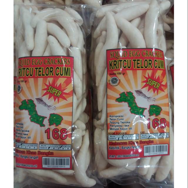 

kericu cap 168 100gr / kerupuk telor cumi khas bangka