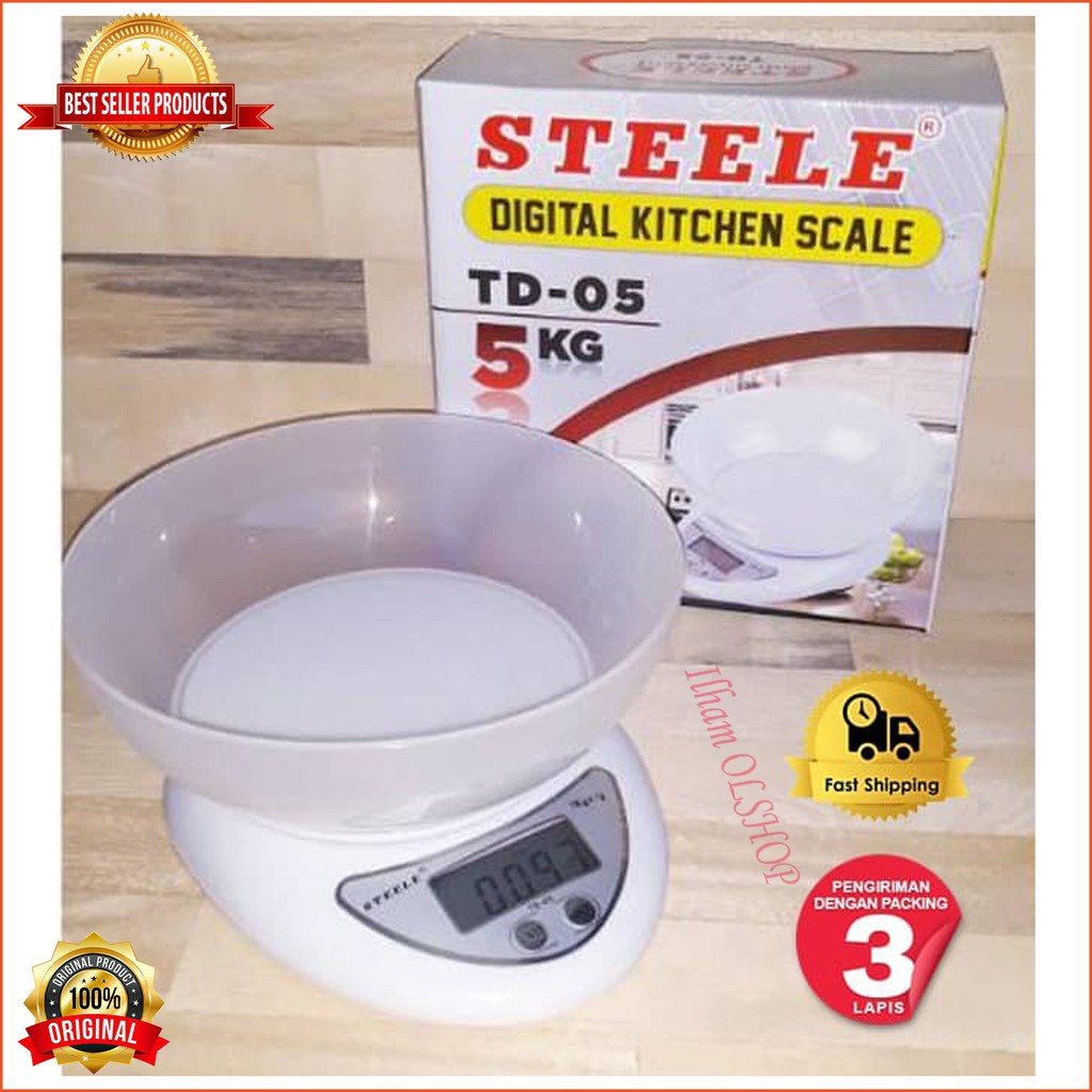 Timbangan Dapur STEELE TD-05 Digital Mangkok / Timbangan Kue Mangkuk Electronic Kitchen Scale