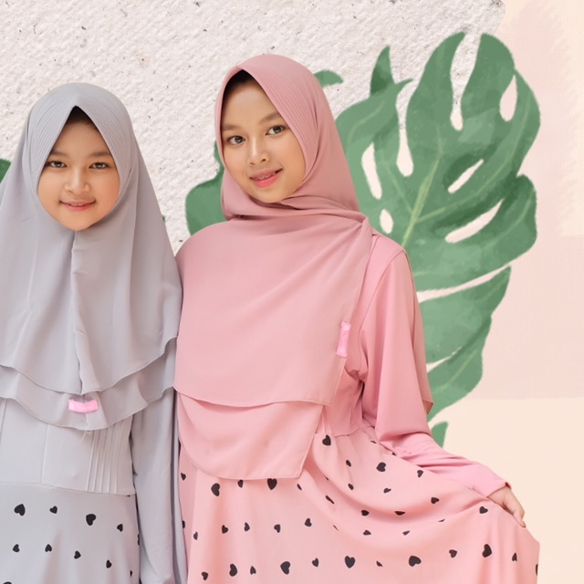 KHANSA DRESS LACE LOVE / gamis jersey monalisa