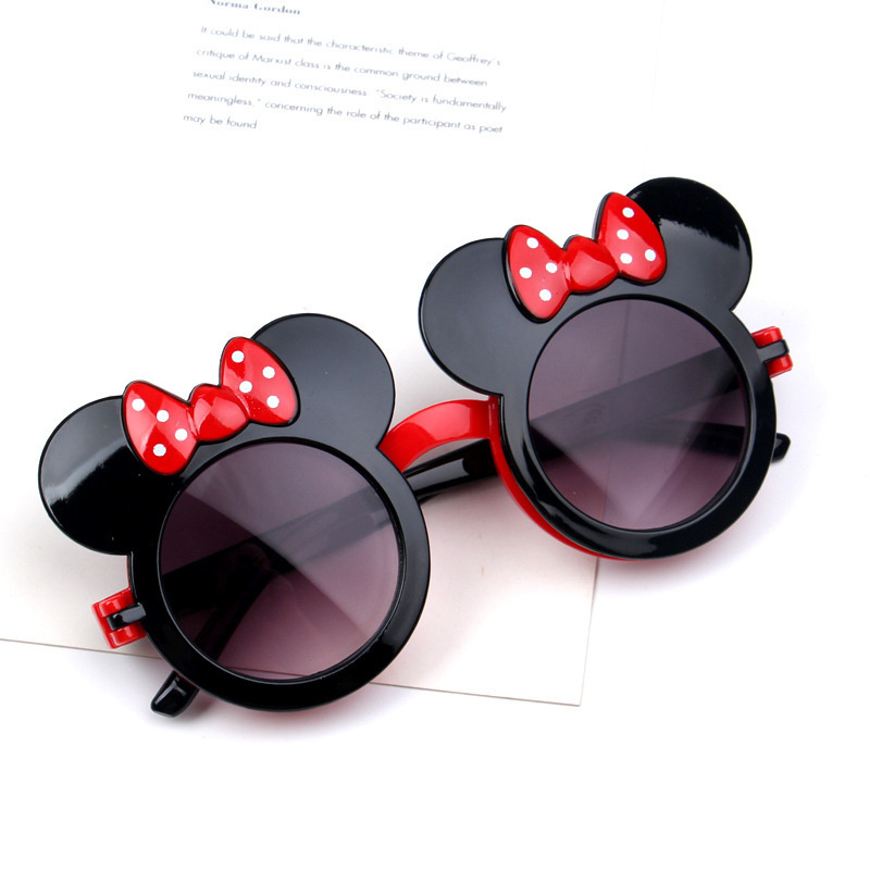 Kacamata Anak Perempuan Sunglasses Mickey Double Lens Miki Mouse Lucu Dua Lensa Hitam Putih Buka