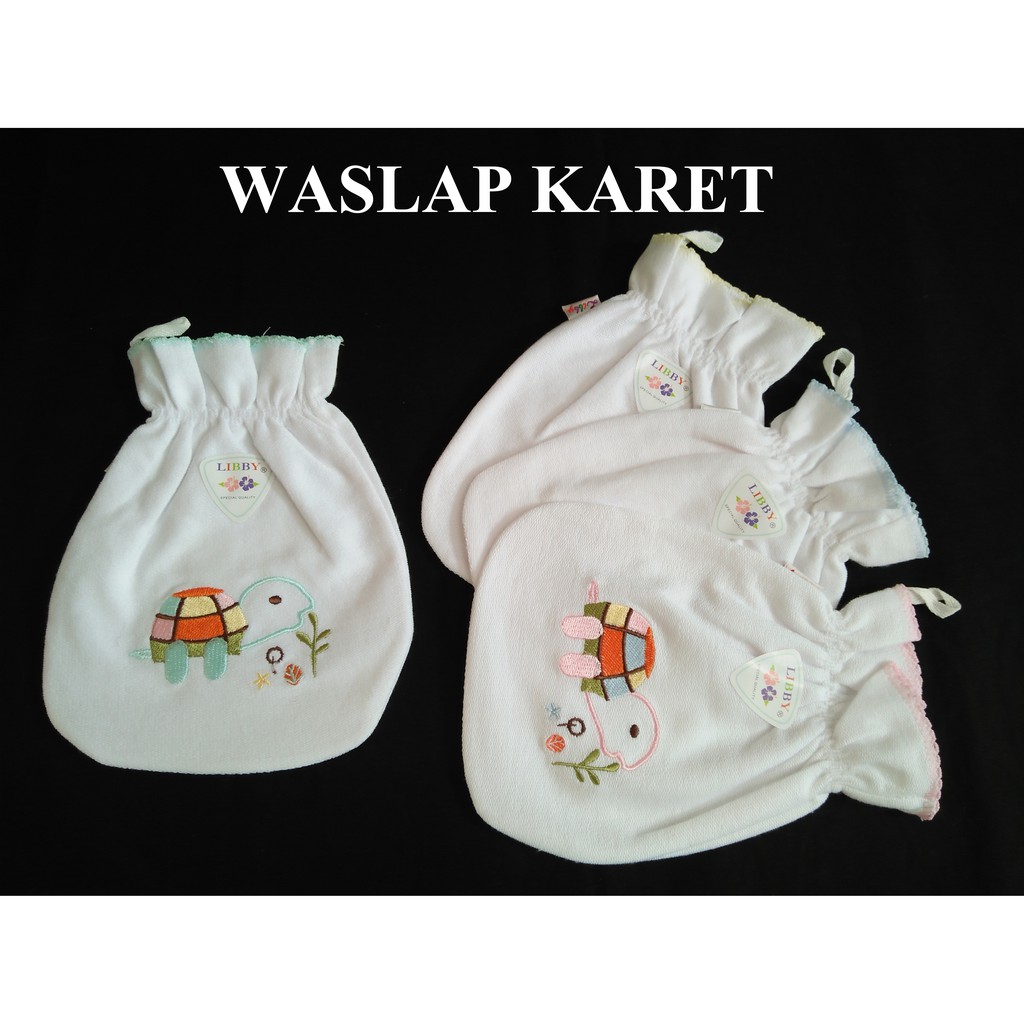 LIBBY MURAH WASLAP COTTON TANGAN PUTIH  WASHLAP HANDUK BAYI NEWBORN WARNA