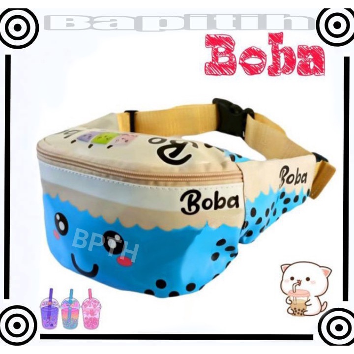 BPT/ Waist bag anak perempuan laki-laki lucu waistbag tas slempang anak korea motif BOBA