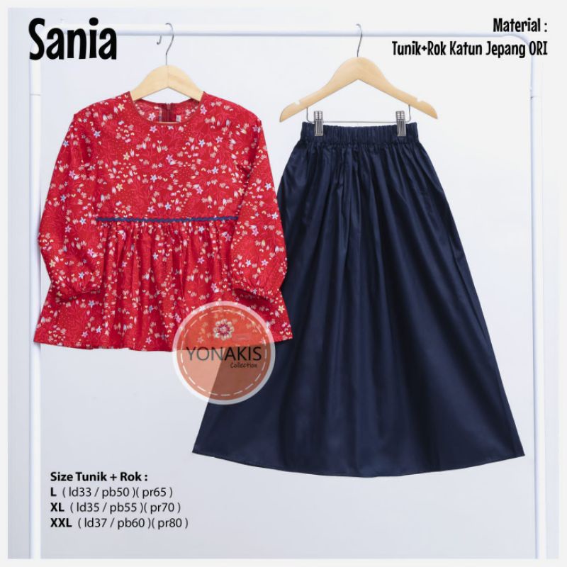 Setelan Tunik dan Rok Anak Katun Jepang ORI SANIA by Yonakis