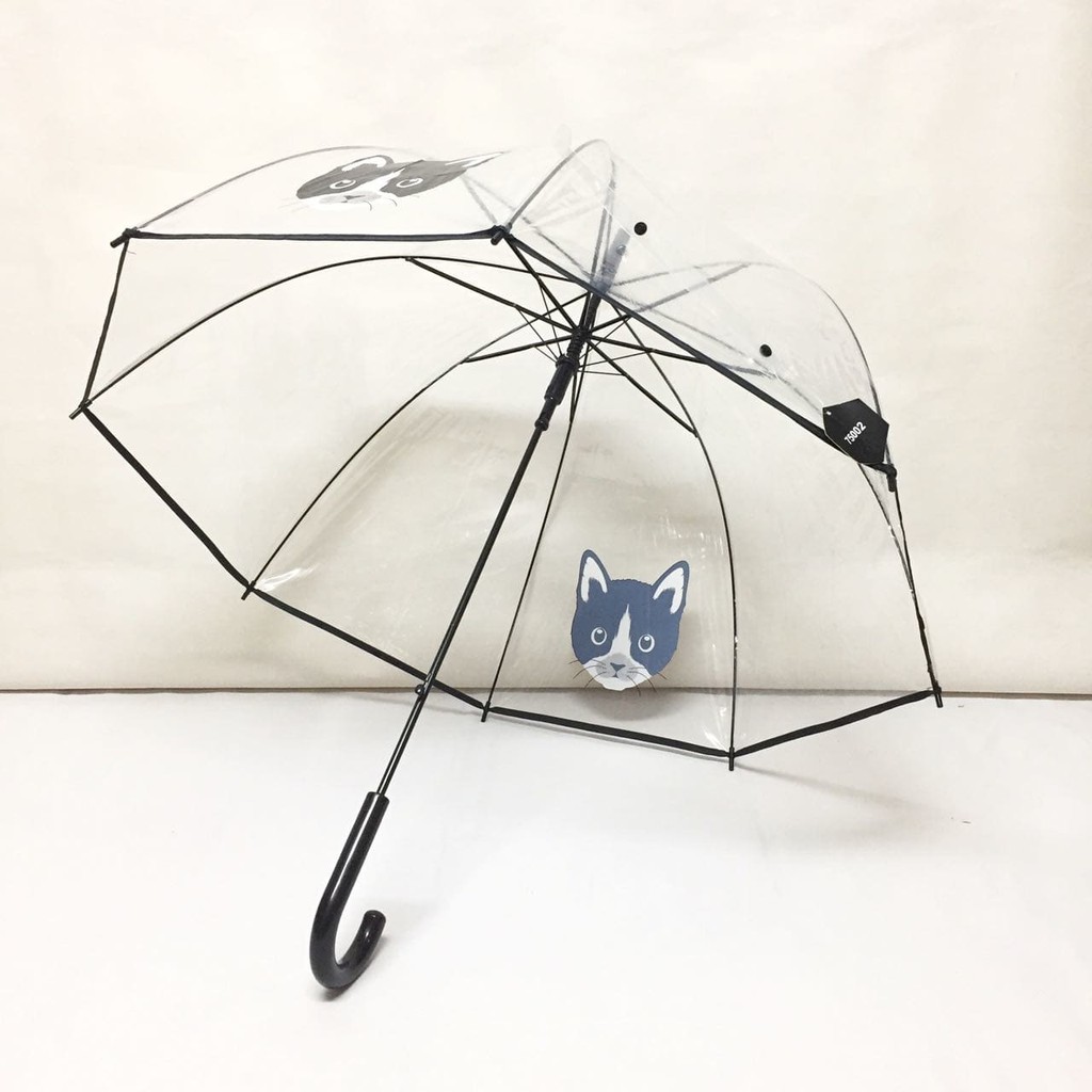 Payung tongkat transparan mangkok anjing kucing - 75002