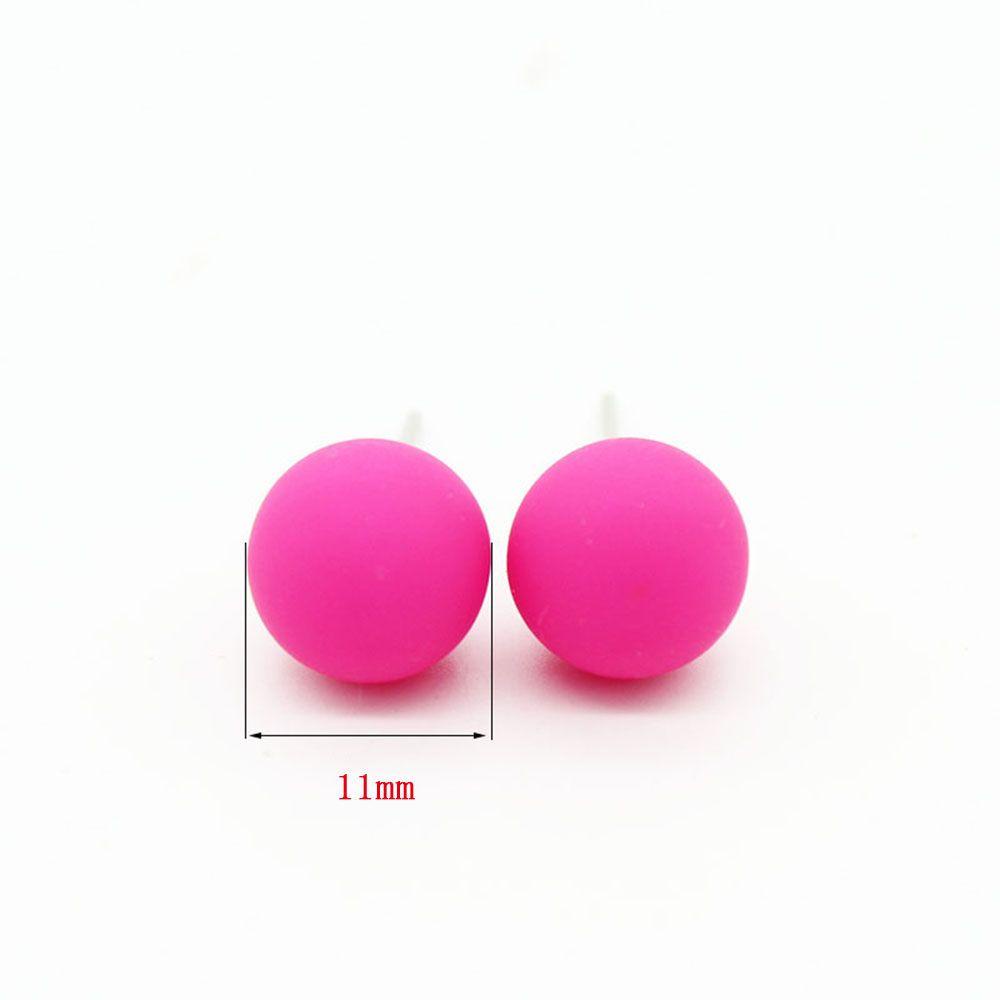 Needway Stud Earrings Little Girl 12pasang /set Bola Bulat Kecil CandyColor Perhiasan Akrilik
