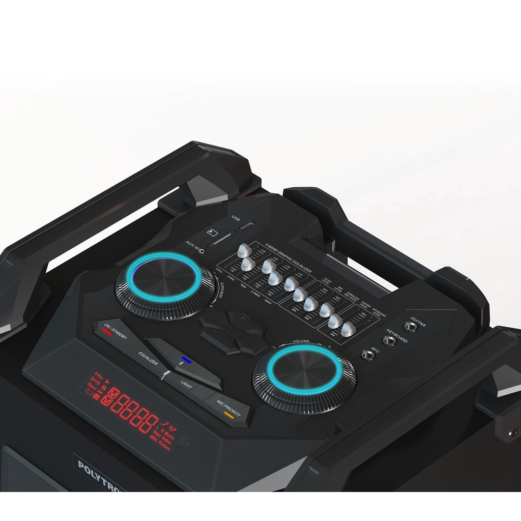 SPEAKER AKTIF POLYTRON PTS 2KF25 SPEAKER PORTABLE KARAOKE BLUETOOTH USA FREEE MIC 2 BH ADA RADIO