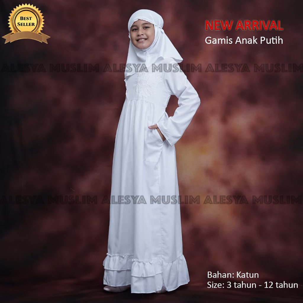 Gamis anak bahan katun/Gamis jilbab anak/bahan bagus berkualitas dani bisa bayar ditempat/COD