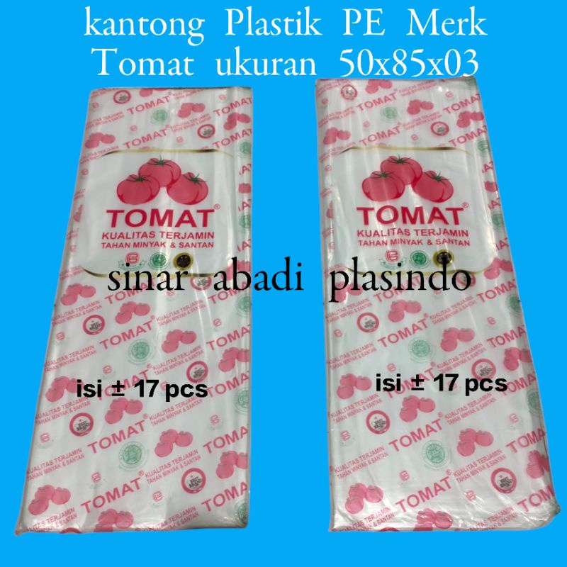 Jual Kantong Plastik PE Bening Merk Tomat Ukuran 50x85,plastik Ikan ...