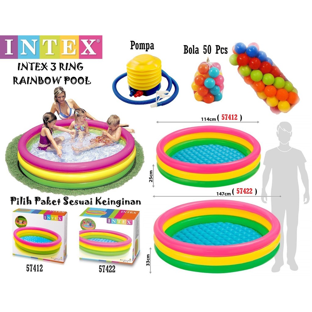 Intex Kolam Renang Anak Mandi Bola Ukuran Besar