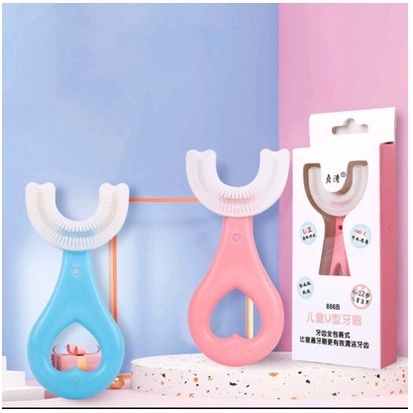 Sikat Gigi Anak Bayi Silikon Bentuk U 2-6 / 6-12Tahun - Sikat Gigi Anak Bahan Silikon