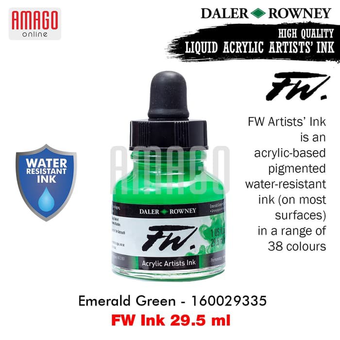 DALER-ROWNEY - FW INK 29.5 ML - EMERALD GREEN - 160029335