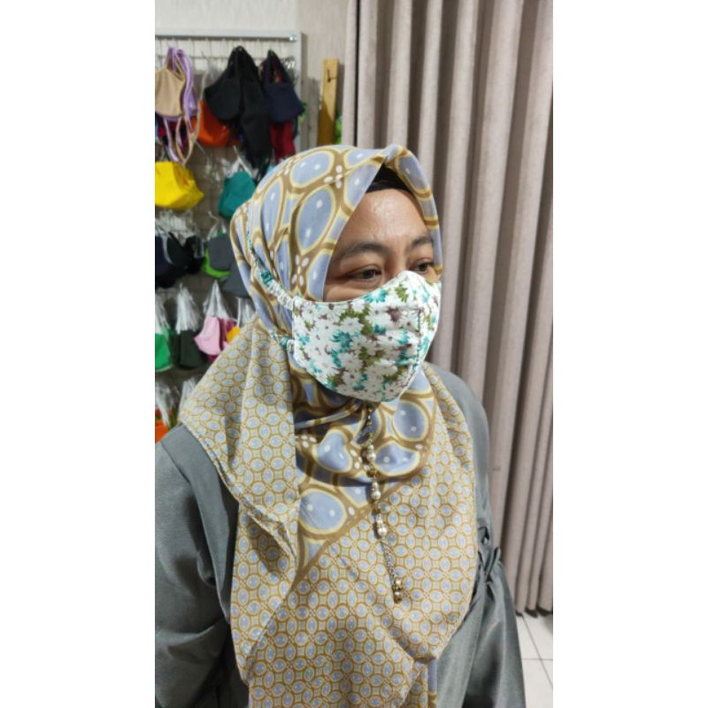 Masker Katun Trendy Hijab Serut