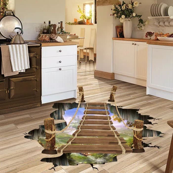 Jual Floor Wallpaper Sticker / Wall Stiker Dinding 3D Kamar Mandi Dapur Murah