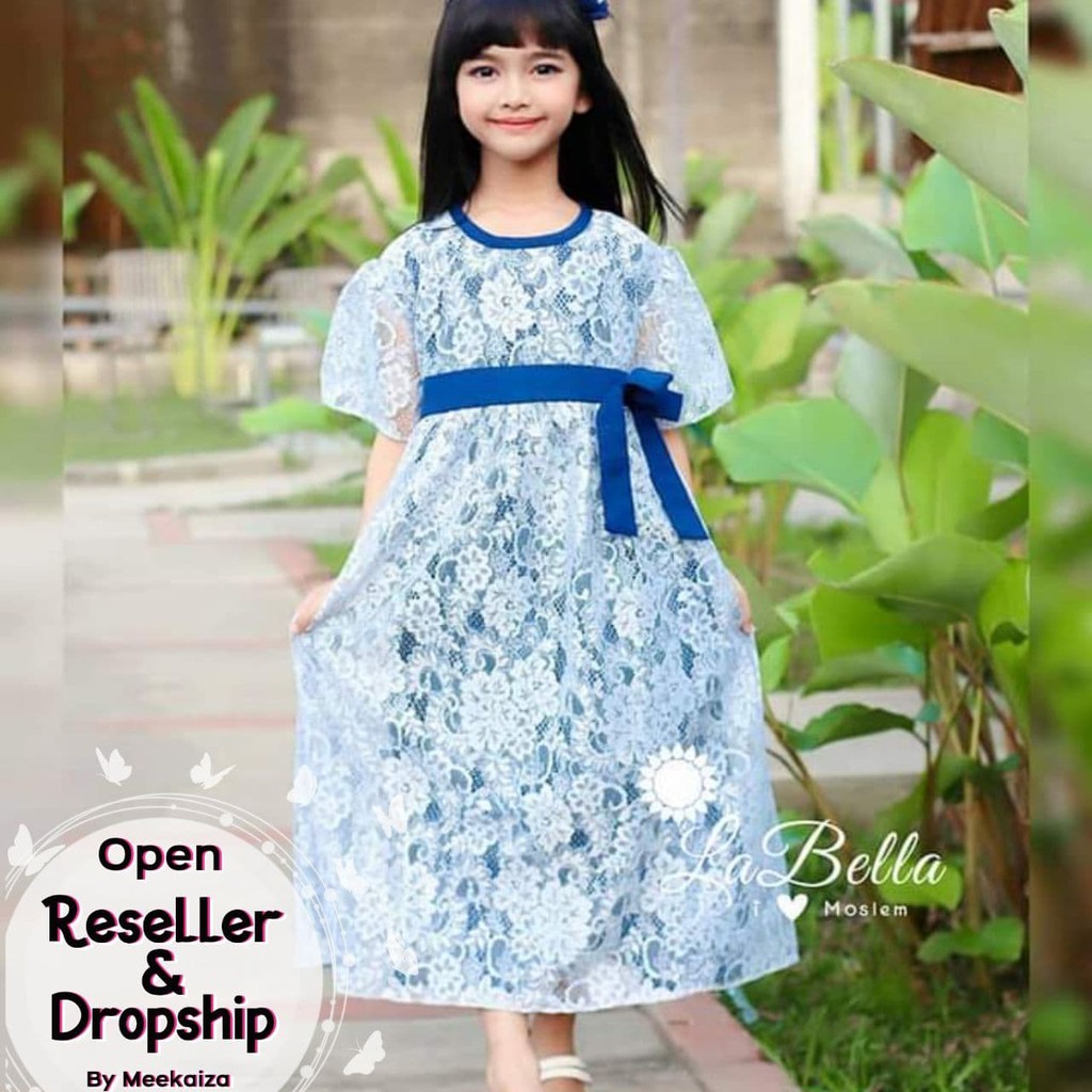 DRESS ANAK PESTA MURAH LABELLA USIA 2 - 7 Tahun BRUKAT PRADA / DRESS ANAK BRUKAT BROKAT DRESS ANAK /