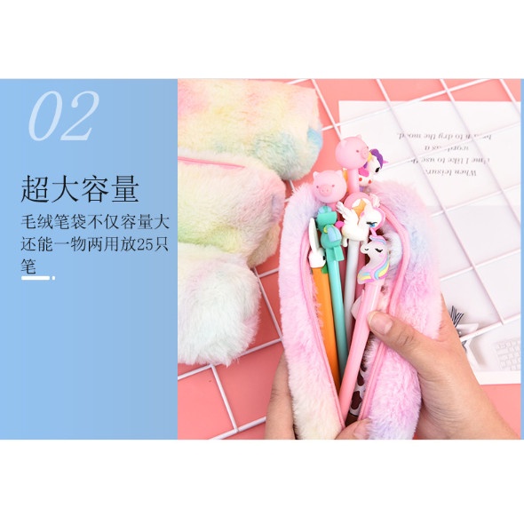 

Terbatas Dompet Pensil Kotak Pensil Bulu Unicorn Rainbow Promo