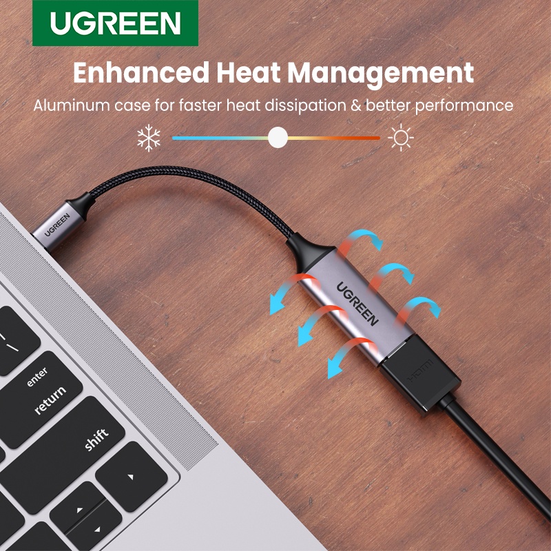 Ugreen Kabel Adapter USB Tipe C Ke HDMI 4K Untuk TV / DAC / USB / MacBook Pro / Air / iPad