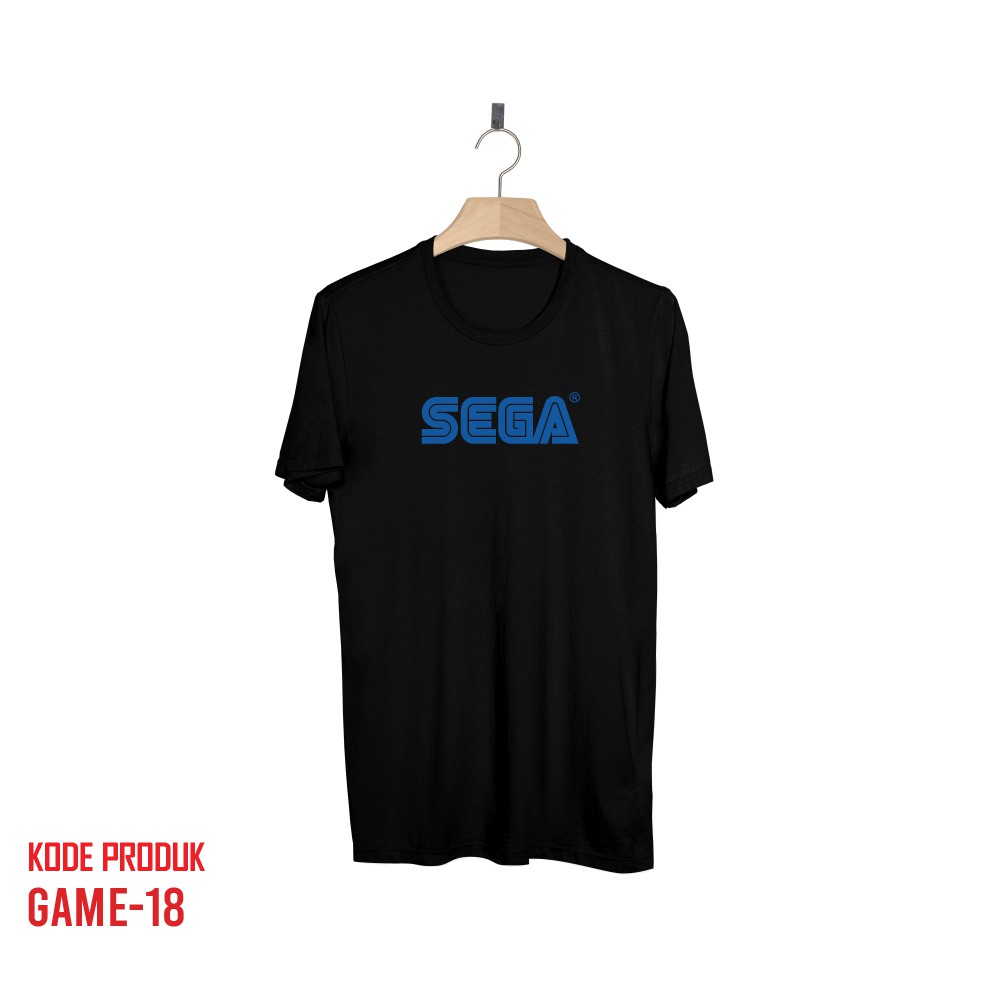 Kaos Baju T Shirt Sega Game Logo Gaming Gamers Hitam Keren