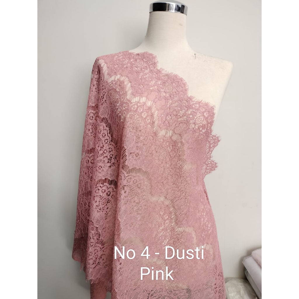 Kain Brukat Renda Pinggiran atau Lace Streaming GLITTER Murah Untuk Gaun Kebaya Dress