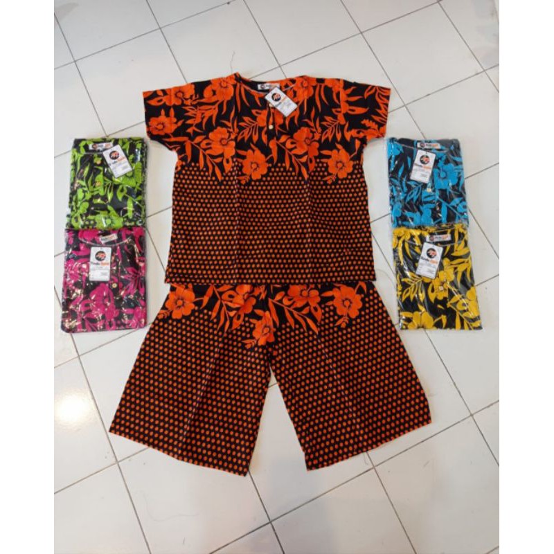 setelan batik celana pendek gogo printing Rindu Batik