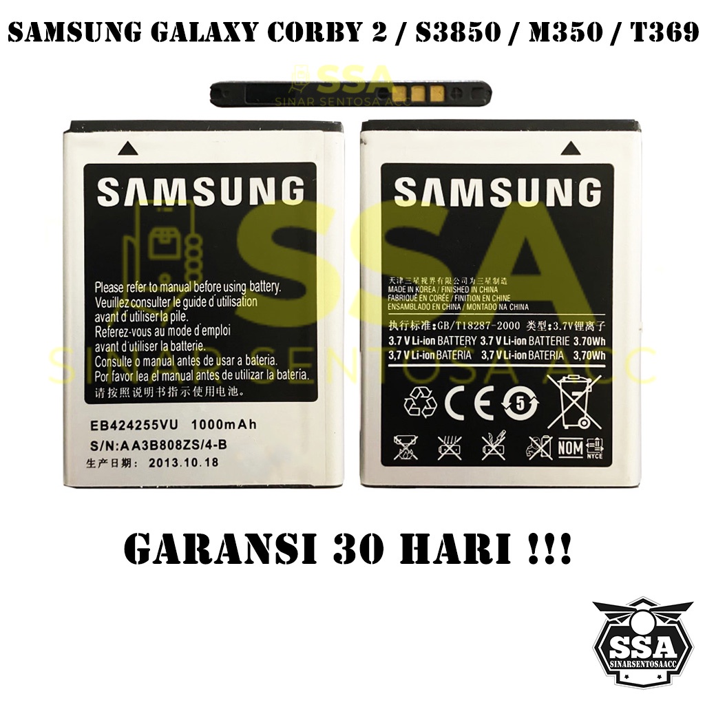 Baterai Original OEM Samsung Galaxy Corby 2 S3850 M350 T369 EB424255VU HP Ori Battery Batrai Batre Batu Batere GARANSI AWET MURAH