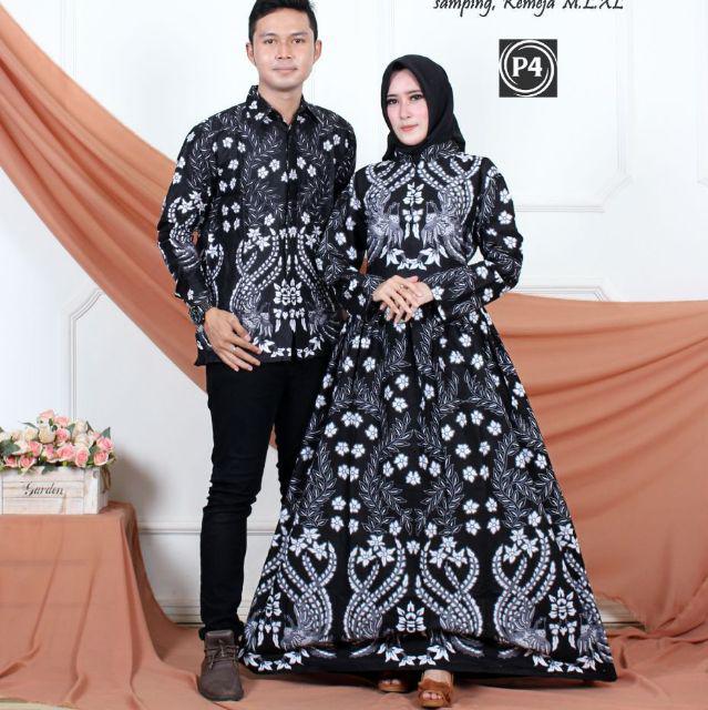 BATIK COUPLE GAMIS Maura Couple - Sania Ruffle Batik Couple ori Ndoro jowi DNT Garansi Termurah-Kemeja Mpretabu