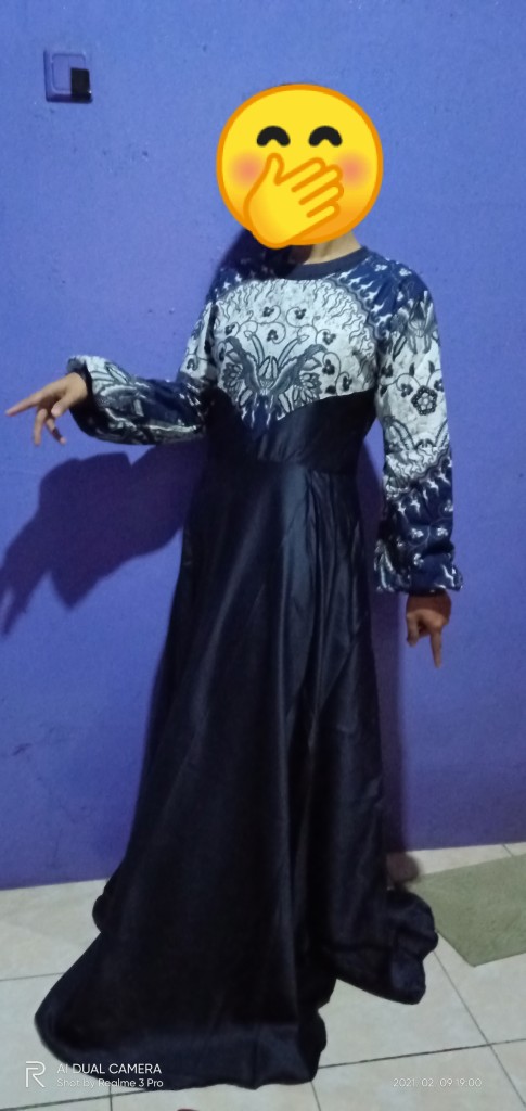 Gamis Batik Kebaya Wanita Couple Pasangan Suami Istri Keluarga Muslim Syari Kekinian Terbaru Nbl10