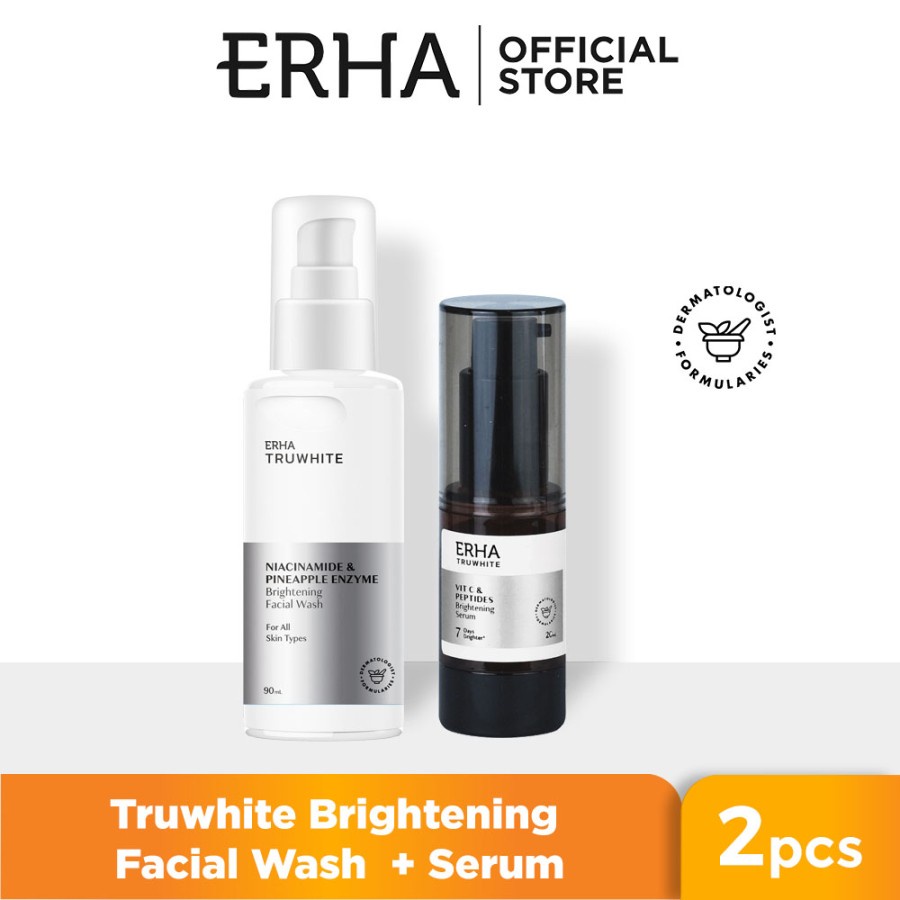 ERHA Bundle Truwhite Brightening Complete - Sabun 90ml & Serum 20ml - Paket Pencerah Wajah