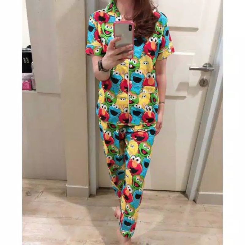 Dtree . baju tidur piyama wanita dewasa cp motif karakter/ stelan baju tidur wanita motif karakter