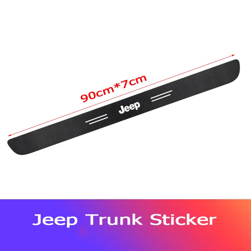 1 Set Stiker Pintu Mobil Jeep Bahan Kulit Serat Karbon Tebal