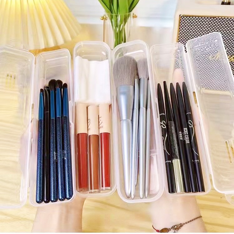 Kotak Penyimpanan Brush Makeup Portable Multifungsi Dengan Tutup Untuk Travel