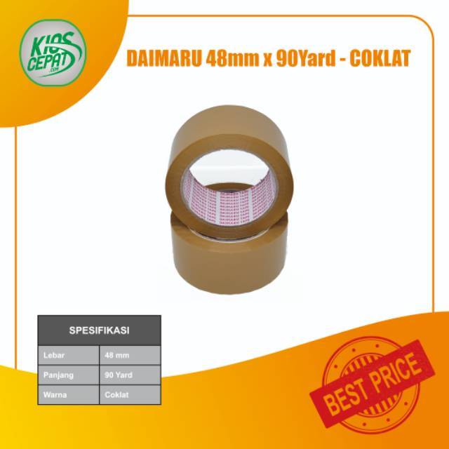 

Lakban Daimaru 48mm x 90Yard 1Dus / 72pcs - Coklat