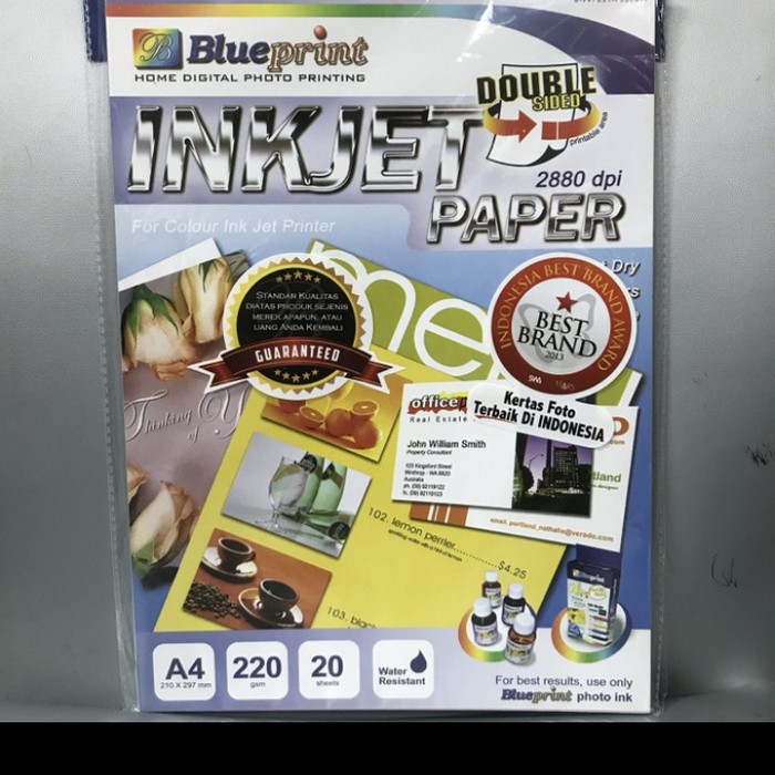 

Kertas Inkjet Paper Double Sided Blueprint A4 220 gsm Inkjet Blueprint