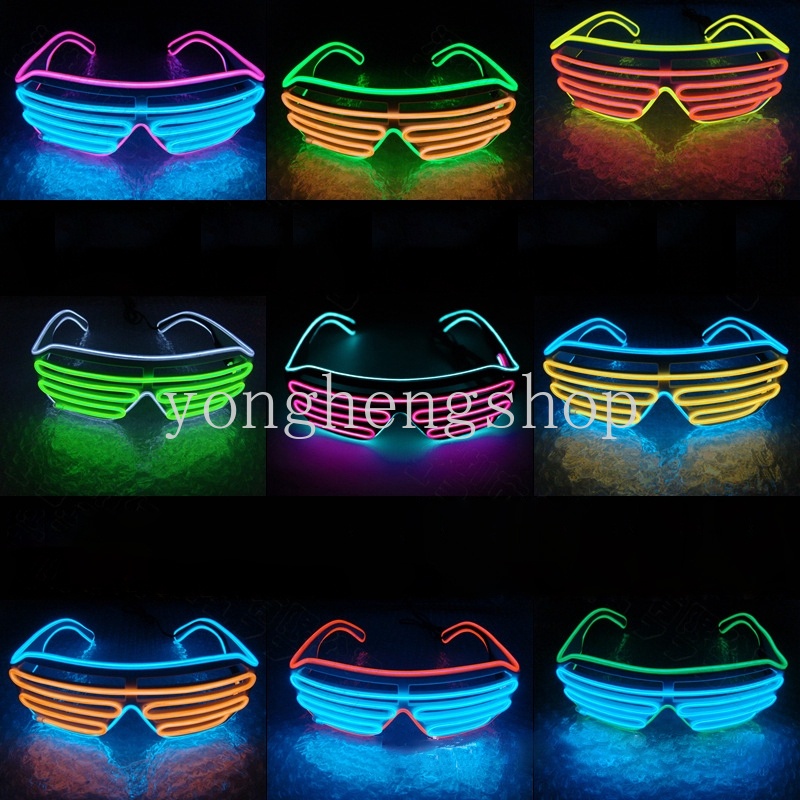 Kacamata Dengan Lampu Neon Led Luminous Glow In The Dark Untuk Festival / Bar / Pesta Ulang Tahun / Cosplay