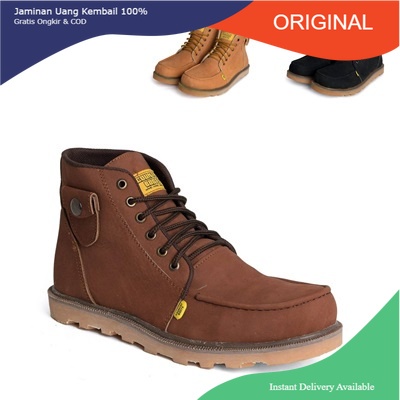 Sepatu Boots Pria Kulit  Sepatu Kerja  COUNTRY BOOTS SAKU SERIES Kulit Asli