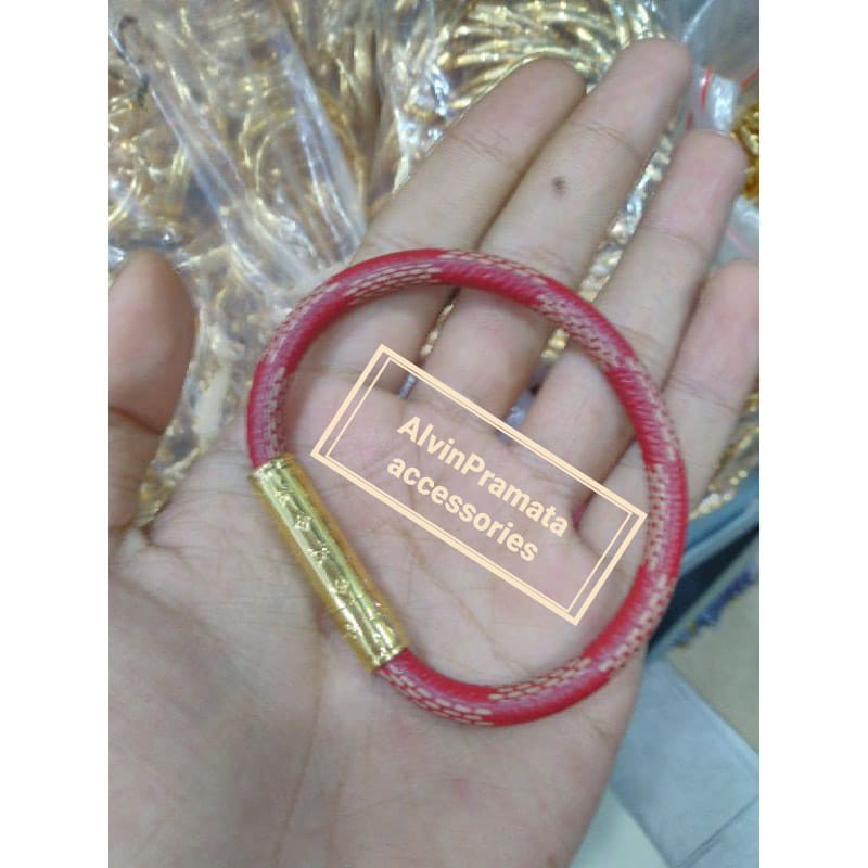COD✅ Gelang Kulit LV 01 Premium Waterproof