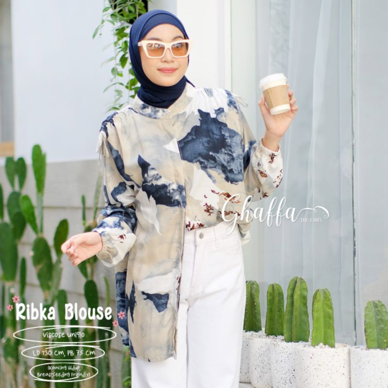 RIBKA BLOUSE BY GHAFFA THE LABEL / BLOUSE MOTIF MUSLIMAH / baju wanita kekinian