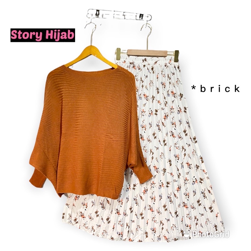 KENNY SET ( ATASAN + ROK ) by EMIRATE // BEST SELLER // BISA COD-Brick