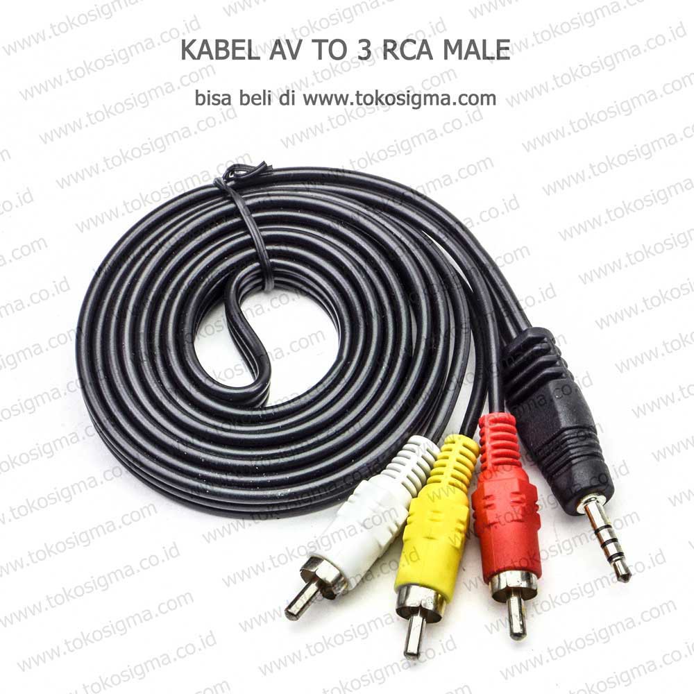 KABEL AV IN or OUT phone JEK 3.5mm garis 3 TRRS TO 3 RCA Male