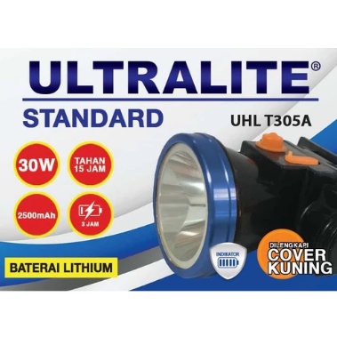 SENTER KEPALA ULTRALITE 30 WATT UHL T305A CAHAYA PUTIH COVER KUNING