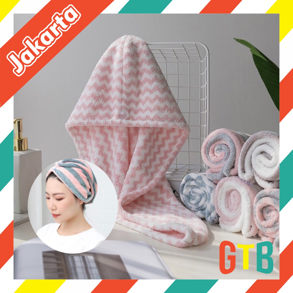 ❤GTB❤ Handuk Keramas Kepala Cepat kering Bahan Microfiber/Handuk Turban /Magic towel/ Head Towel R524 R525