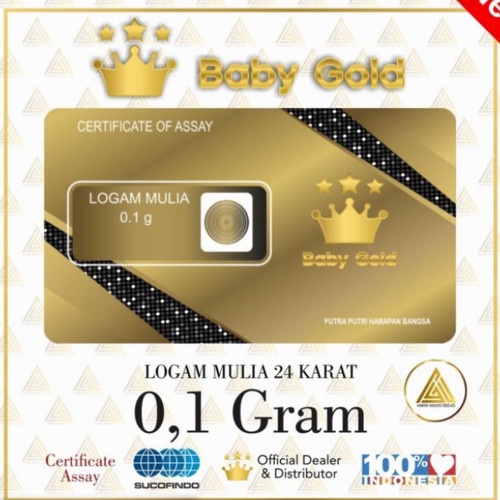 BABY GOLD 0.1 GRAM LOGAM MULIA EMAS MURNI