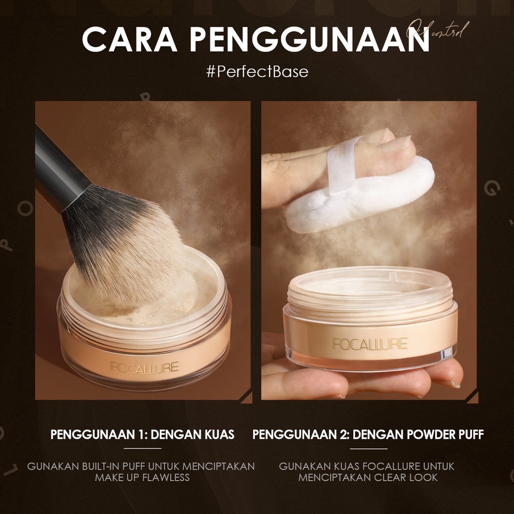 Focallure PerfectBase Oil-Control Bedak Natural Loose Powder Non-Cakey Silky Smooth Setting Powder Face Powder