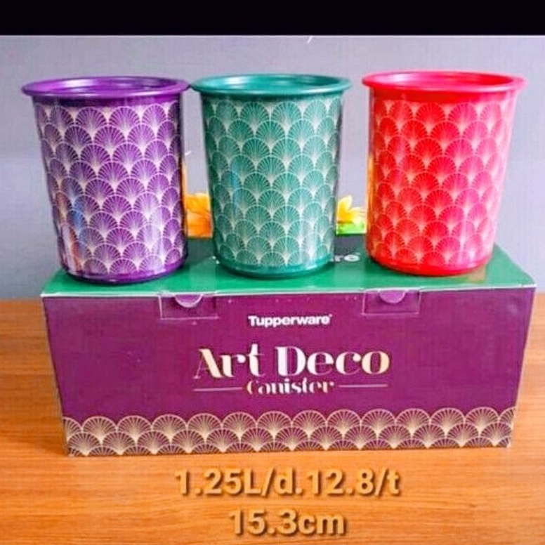 

Tuperware 3pcs Art Deco Canister Set Ada Box