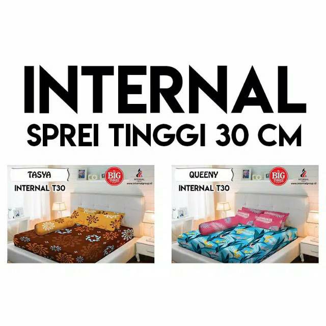 Sprei internal uk no.1 180x200 tinggi 30cm falm javas equil malika queeny amaris tasya alana bella