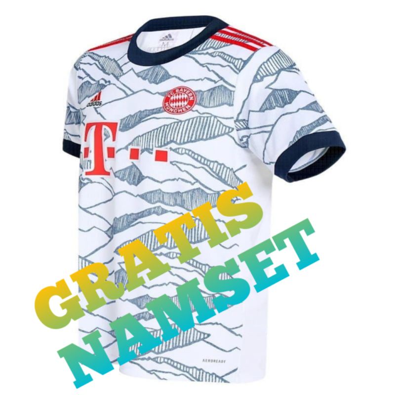 JERSEY BOLA  BAYER MUNCHEN GRATIS NAMSET 2021 2022 / JERSEY BOLA 2021 2022 ORIGINAL EROP4 / JERSEY B