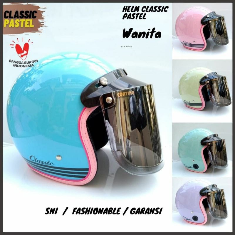 Helm Bogo Dewasa Half Face Hlm Bogo Jadul Hlem Unik Wanita Motor Vespa Matic Kekinian
