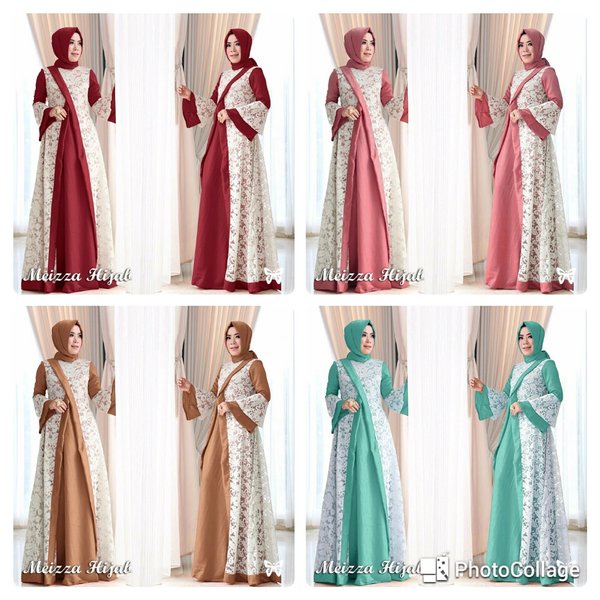 HOPYLOVY - Gamis Maxi Dress Meizza Hijab Brukat