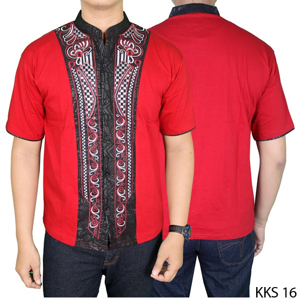 Baju Koko Muslim Terbaru Katun Merah – KKS 16