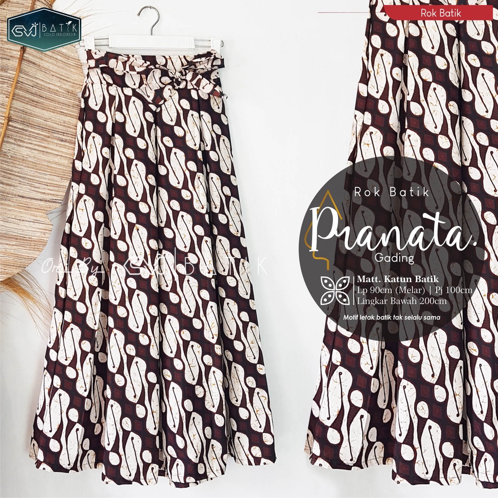 ROK BATIK ALUSAN SINARAN LANNA BAWAHAN BATIK WANITA TERKINI ORI KESHWA MURAH ORIGINAL REALPICT-Pranata Gading