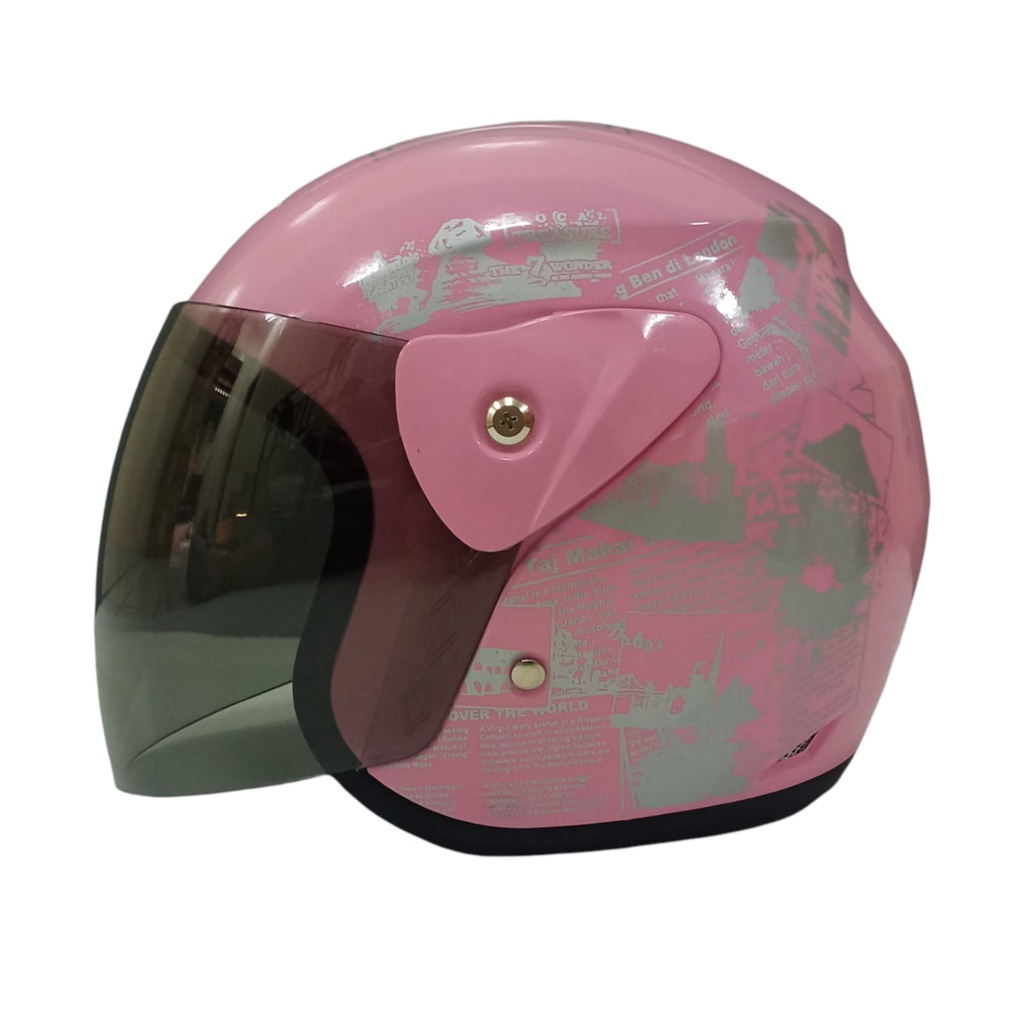 HELM EVOLUTION NEWS PINK HALF FACE MURAH MODEL GM EVO